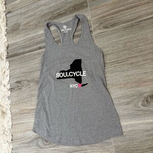 NEVER WORN SoulCycle NYC Gray Tank Top with Pink Heart